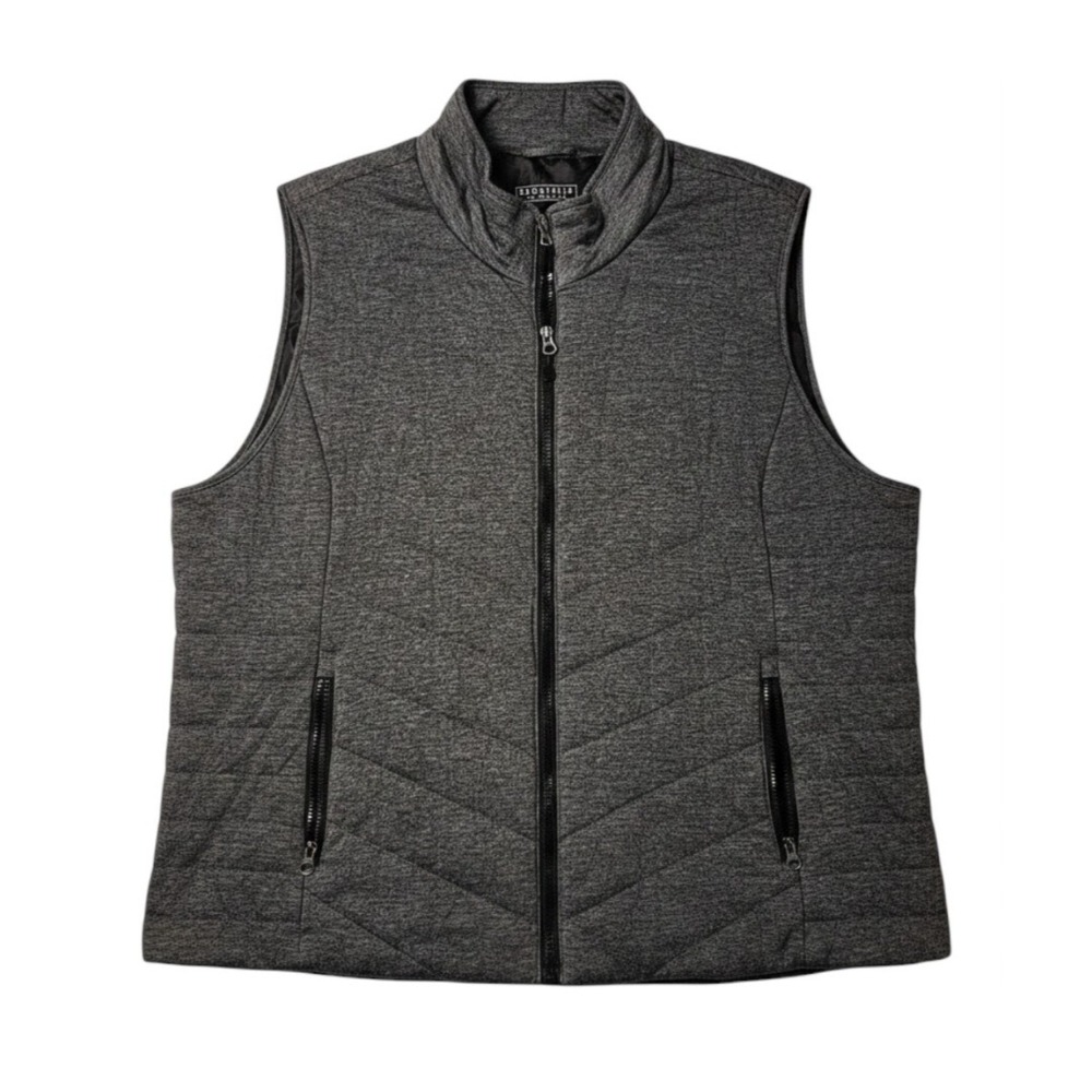 Bagatelle Collection‎ Women's Quilted Vest Gray XL Full Zip Lightweight EUC